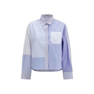 E.L.V. DENIM Cotton Pattern Shirt with Classic Design Women Blue Shirts
